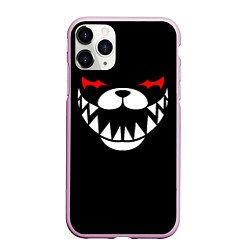 Чехол iPhone 11 Pro матовый MONOKUMA BLACK, цвет: 3D-розовый