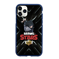 Чехол iPhone 11 Pro матовый BRAWL STARS CROW, цвет: 3D-тёмно-синий
