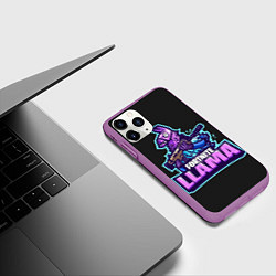 Чехол iPhone 11 Pro матовый Fortnite LLAMA, цвет: 3D-фиолетовый — фото 2