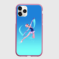Чехол iPhone 11 Pro матовый Фигурное катание, цвет: 3D-малиновый