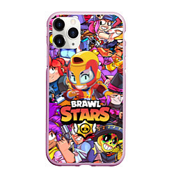 Чехол iPhone 11 Pro матовый BRAWL STARS MAX, цвет: 3D-розовый