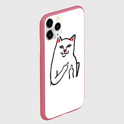 Чехол iPhone 11 Pro матовый Meme Cat, цвет: 3D-малиновый — фото 2