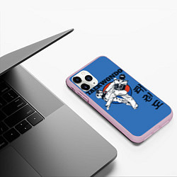 Чехол iPhone 11 Pro матовый Taekwondo, цвет: 3D-розовый — фото 2