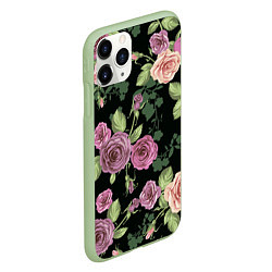 Чехол iPhone 11 Pro матовый Кусты роз, цвет: 3D-салатовый — фото 2