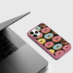 Чехол iPhone 11 Pro матовый Сладкоежка, цвет: 3D-малиновый — фото 2