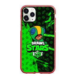 Чехол iPhone 11 Pro матовый BRAWL STARS:LEON, цвет: 3D-красный