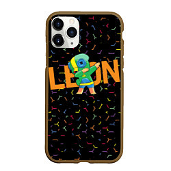 Чехол iPhone 11 Pro матовый Brawl Stars Leon, Dab, цвет: 3D-коричневый