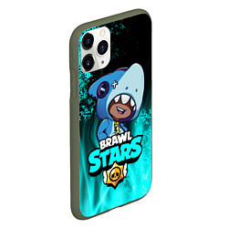 Чехол iPhone 11 Pro матовый Brawl Stars LEON SHARK, цвет: 3D-темно-зеленый — фото 2