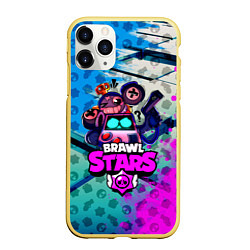 Чехол iPhone 11 Pro матовый BRAWL STARS 8 BIT, цвет: 3D-желтый