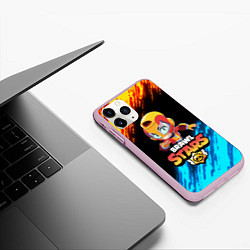 Чехол iPhone 11 Pro матовый BRAWL STARS MAX, цвет: 3D-розовый — фото 2