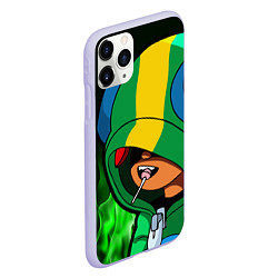 Чехол iPhone 11 Pro матовый Brawl Stars LEON, цвет: 3D-светло-сиреневый — фото 2