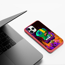 Чехол iPhone 11 Pro матовый Brawl Stars LEON, цвет: 3D-красный — фото 2