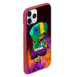 Чехол iPhone 11 Pro матовый Brawl Stars LEON, цвет: 3D-красный — фото 2