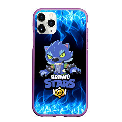 Чехол iPhone 11 Pro матовый BRAWL STARS LEON ОБОРОТЕНЬ, цвет: 3D-фиолетовый