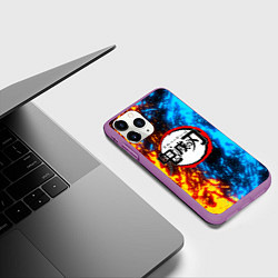 Чехол iPhone 11 Pro матовый KIMETSU NO YAIBA, цвет: 3D-фиолетовый — фото 2