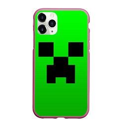 Чехол iPhone 11 Pro матовый MINECRAFT, цвет: 3D-малиновый