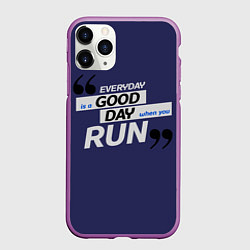 Чехол iPhone 11 Pro матовый Бегу - значит живу, цвет: 3D-фиолетовый