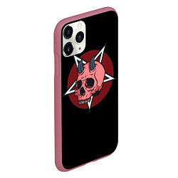 Чехол iPhone 11 Pro матовый Devil, цвет: 3D-малиновый — фото 2