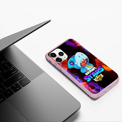 Чехол iPhone 11 Pro матовый BRAWL STARS LEON SHARK, цвет: 3D-розовый — фото 2