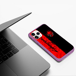 Чехол iPhone 11 Pro матовый CYBERPUNK 2077, цвет: 3D-фиолетовый — фото 2