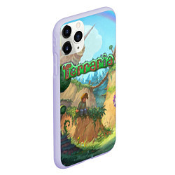 Чехол iPhone 11 Pro матовый Terraria, цвет: 3D-светло-сиреневый — фото 2