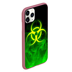 Чехол iPhone 11 Pro матовый BIOHAZARD, цвет: 3D-малиновый — фото 2