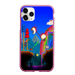 Чехол iPhone 11 Pro матовый TERRARIA GAME, цвет: 3D-малиновый