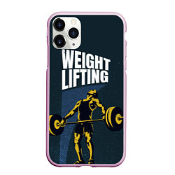 Чехол iPhone 11 Pro матовый Wheight lifting, цвет: 3D-розовый