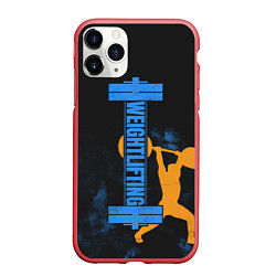 Чехол iPhone 11 Pro матовый Wheight lifting, цвет: 3D-красный