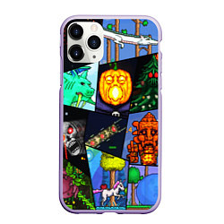 Чехол iPhone 11 Pro матовый Terraria allpic, цвет: 3D-светло-сиреневый