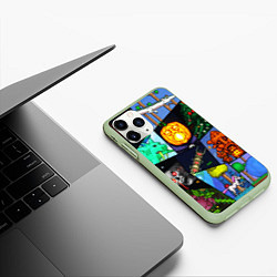 Чехол iPhone 11 Pro матовый Terraria allpic, цвет: 3D-салатовый — фото 2