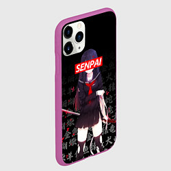 Чехол iPhone 11 Pro матовый SENPAI ANIME, цвет: 3D-фиолетовый — фото 2