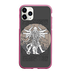 Чехол iPhone 11 Pro матовый Cthulhu, цвет: 3D-малиновый