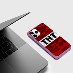Чехол iPhone 11 Pro матовый MINECRAFT TNT, цвет: 3D-фиолетовый — фото 2