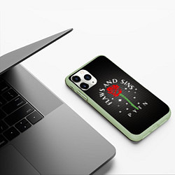 Чехол iPhone 11 Pro матовый ТИКТОКЕР - PAYTON MOORMEIE, цвет: 3D-салатовый — фото 2