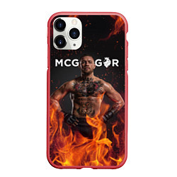 Чехол iPhone 11 Pro матовый Conor McGregor, цвет: 3D-красный