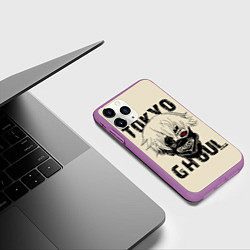Чехол iPhone 11 Pro матовый Токийский гуль, цвет: 3D-фиолетовый — фото 2