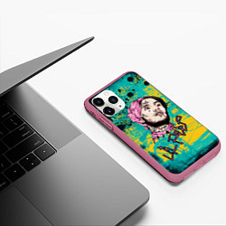 Чехол iPhone 11 Pro матовый Lil Peep, цвет: 3D-малиновый — фото 2