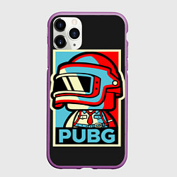 Чехол iPhone 11 Pro матовый PUBG, цвет: 3D-фиолетовый