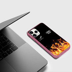 Чехол iPhone 11 Pro матовый Audi Ауди, цвет: 3D-малиновый — фото 2