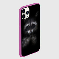 Чехол iPhone 11 Pro матовый Енот, цвет: 3D-фиолетовый — фото 2