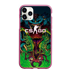 Чехол iPhone 11 Pro матовый CS GO Hyperbeast, цвет: 3D-малиновый