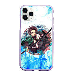 Чехол iPhone 11 Pro матовый KIMETSU NO YAIBA, цвет: 3D-светло-сиреневый