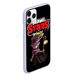 Чехол iPhone 11 Pro матовый Мортис Brawl Stars, цвет: 3D-светло-сиреневый — фото 2