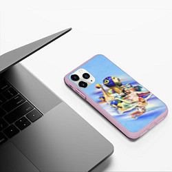 Чехол iPhone 11 Pro матовый Water polo players, цвет: 3D-розовый — фото 2