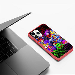 Чехол iPhone 11 Pro матовый BRAWL STARS ALL BRAWLERS, цвет: 3D-красный — фото 2