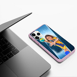 Чехол iPhone 11 Pro матовый Гандболистка, цвет: 3D-розовый — фото 2