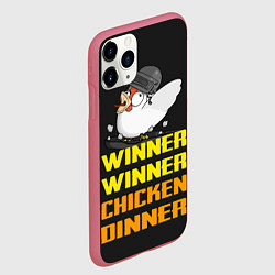 Чехол iPhone 11 Pro матовый Winner Chicken Dinner, цвет: 3D-малиновый — фото 2