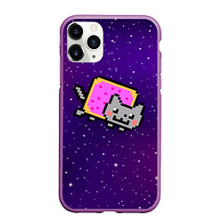 Чехол iPhone 11 Pro матовый Nyan Cat, цвет: 3D-фиолетовый