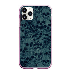 Чехол iPhone 11 Pro матовый Skull, цвет: 3D-розовый